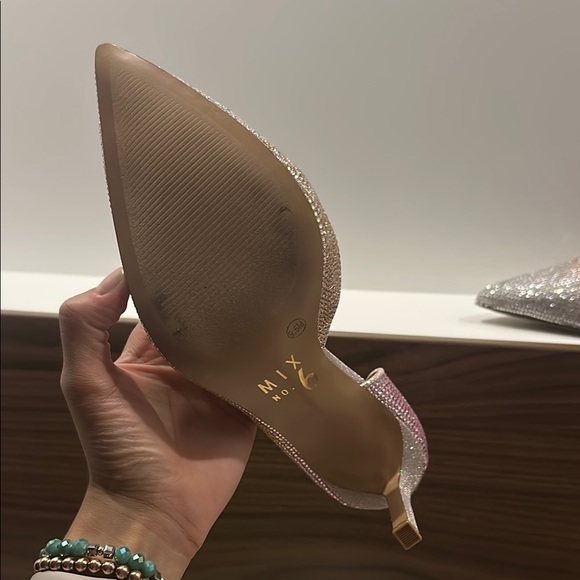 Bedazzled Pink and Silver Stiletto Heels - Picture 3 of 5